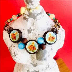 Handcrafted Wood Beaded Saint Bracelet